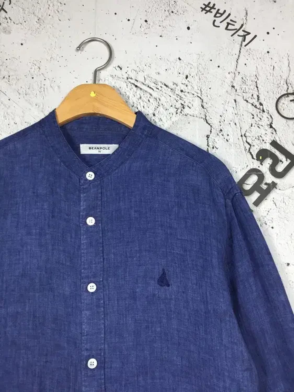 빈폴 헨리넥 마재질 셔츠 네이비 95 1100343 상품이미지4