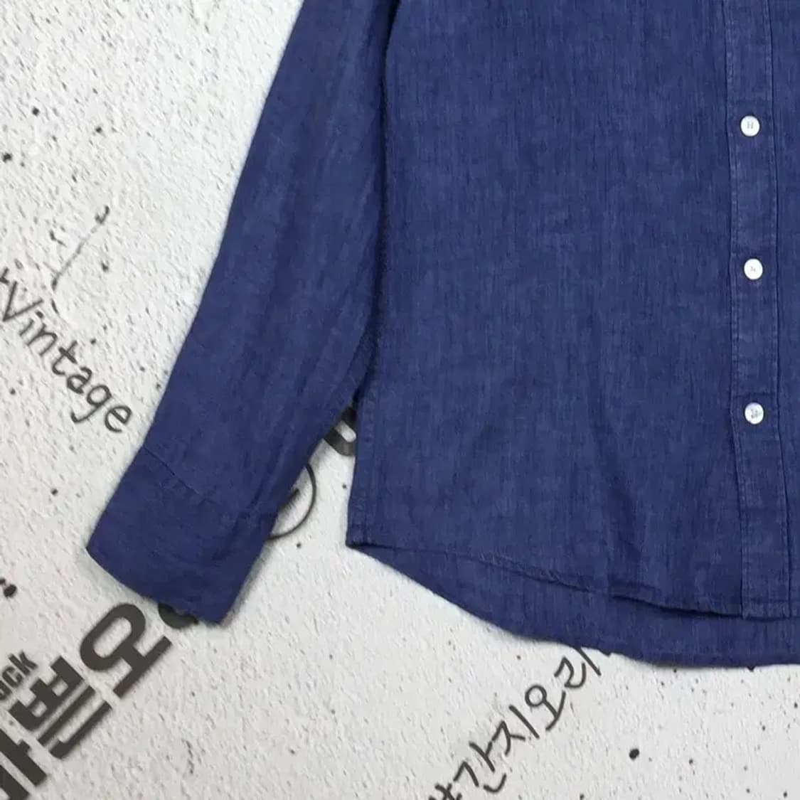 빈폴 헨리넥 마재질 셔츠 네이비 95 1100343 상품이미지6