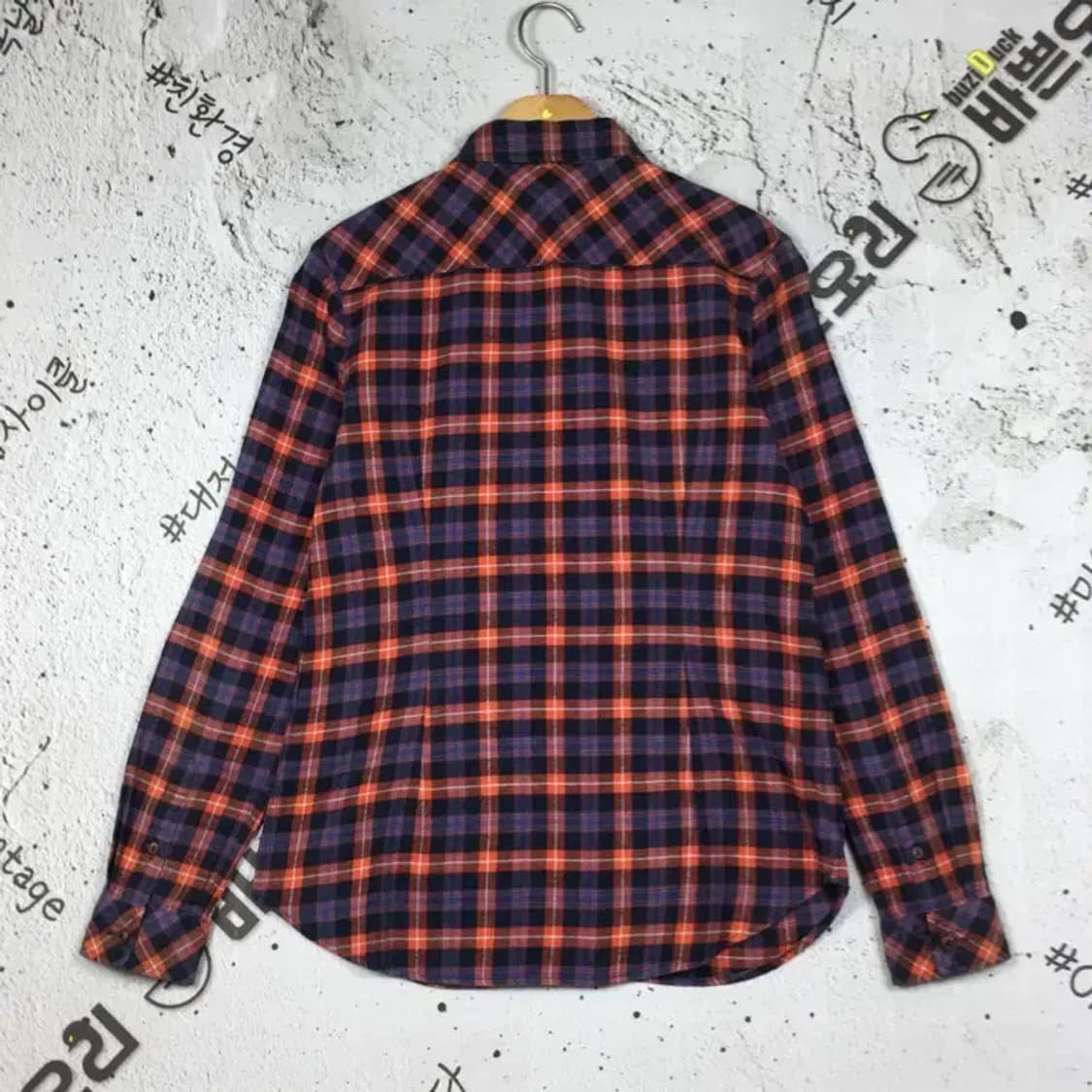 빈폴 여성 도톰 남방 셔츠 네이비 오렌지 타탄 95 1100345 상품이미지2