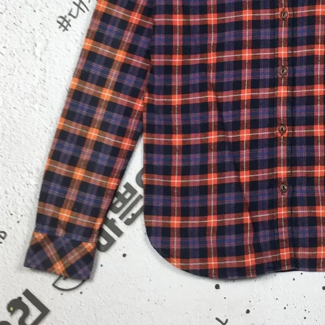 빈폴 여성 도톰 남방 셔츠 네이비 오렌지 타탄 95 1100345 상품이미지6