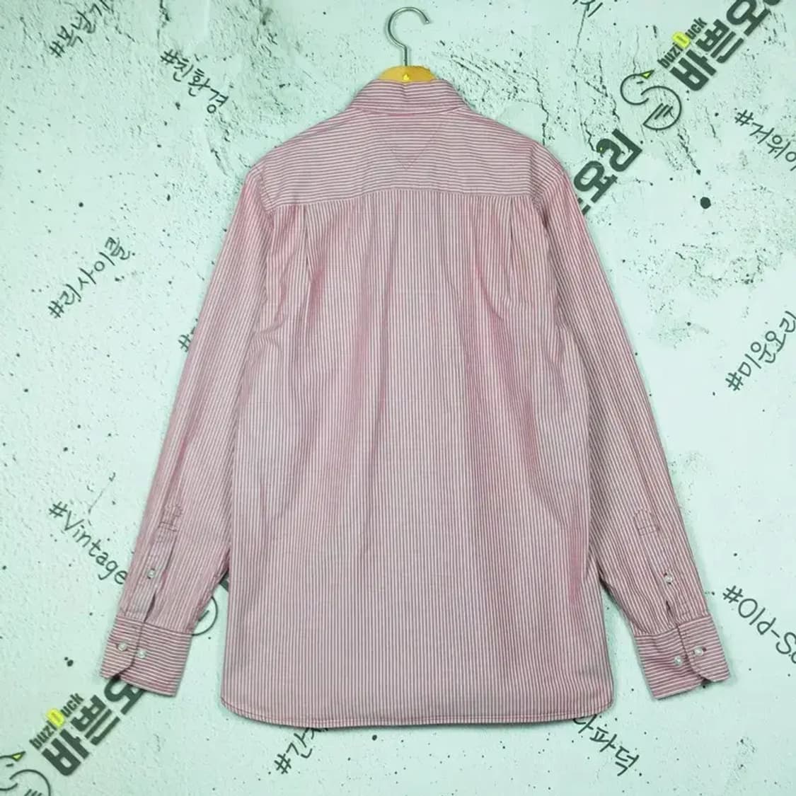 타미힐피거 커스텀핏 셔츠 와인 스트라이프 100 1100344 상품이미지2