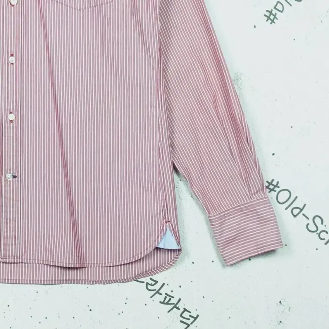 타미힐피거 커스텀핏 셔츠 와인 스트라이프 100 1100344 상품이미지7