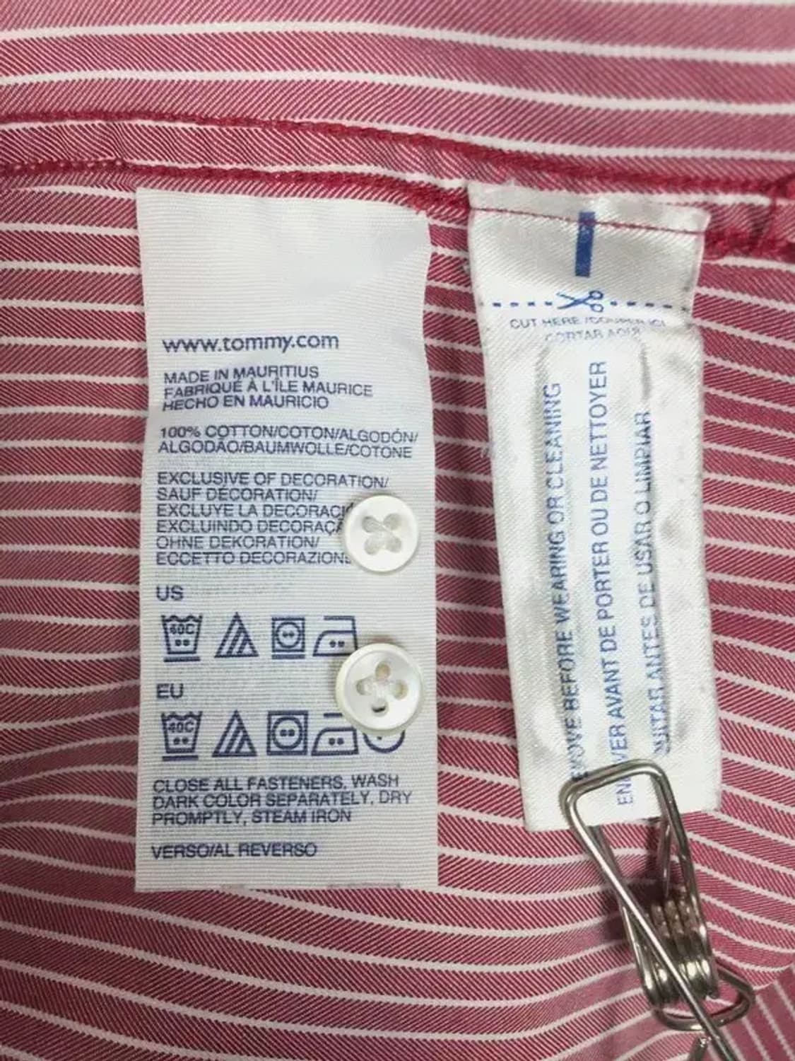 타미힐피거 커스텀핏 셔츠 와인 스트라이프 100 1100344 상품이미지9