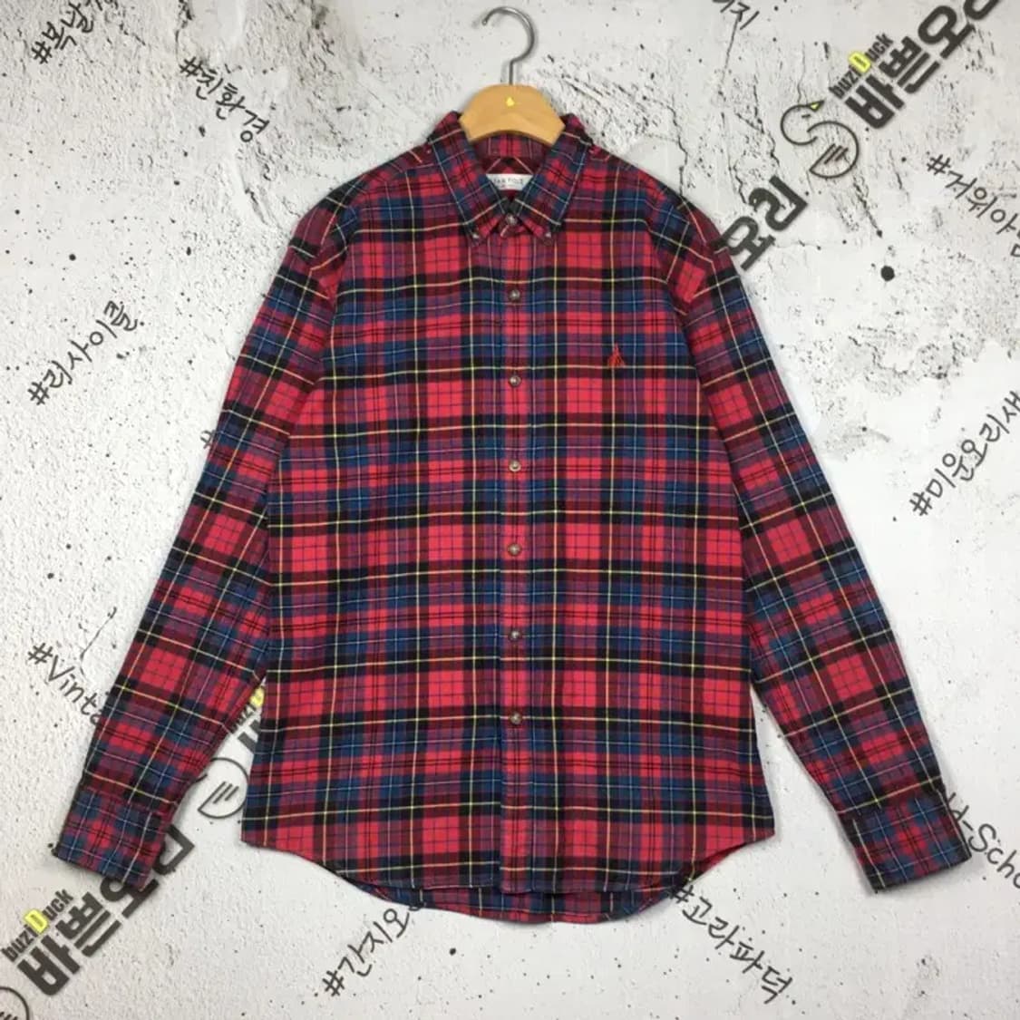 빈폴 도톰 캐쥬얼  남방 셔츠 레드 타탄 100 1100347 상품이미지1