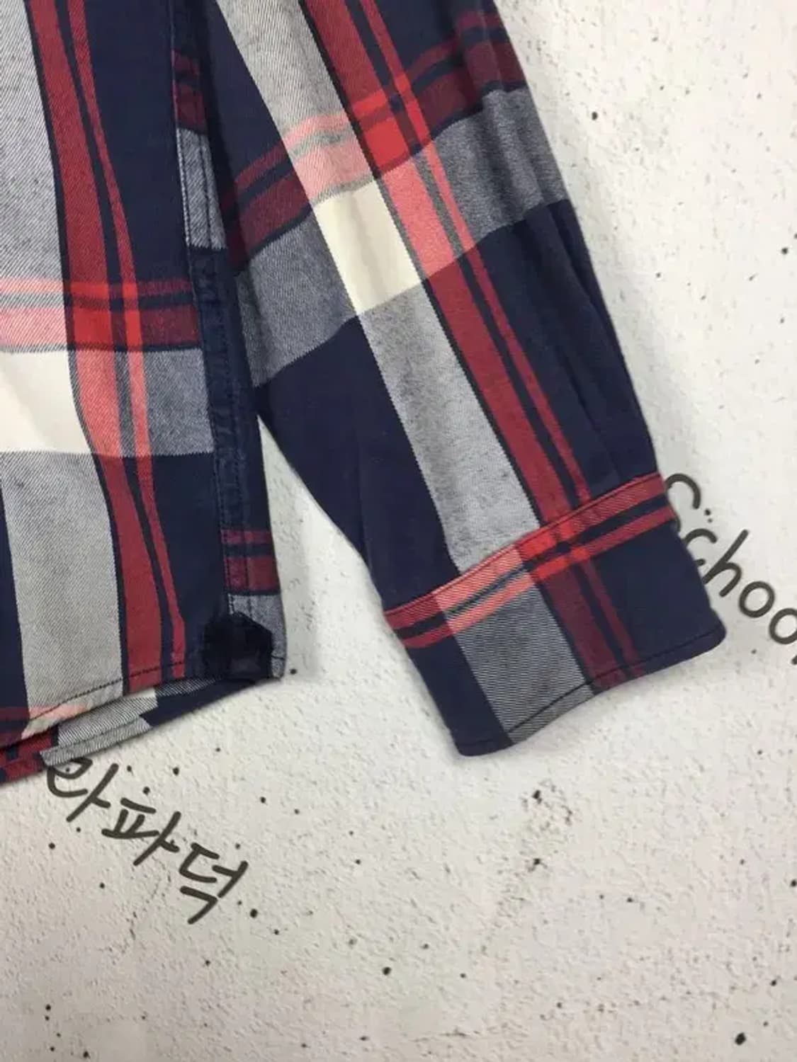 타미힐피거 도톰 빈티지핏 로고 남방 셔츠 네이비 XL 1100348 상품이미지6