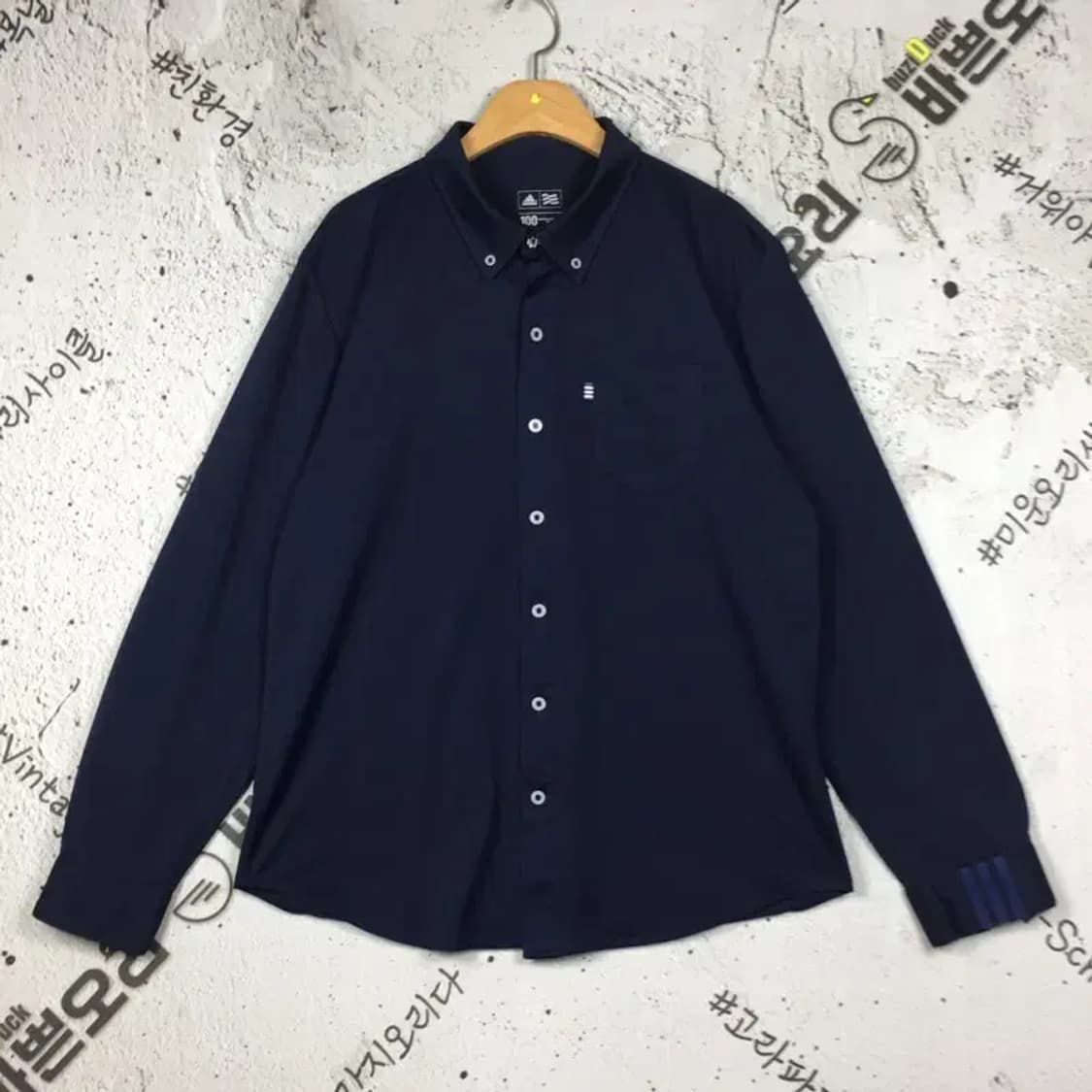 아디다스 삼선 골프 기능성 셔츠 네이비 100 1100351 상품이미지1