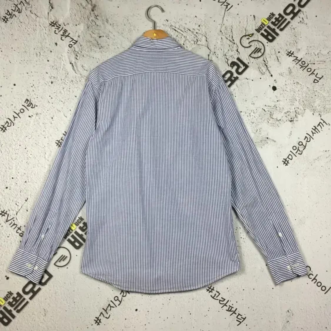헤지스 클래식 레귤러핏 셔츠 블루 스트라이프 M 1100352 상품이미지2