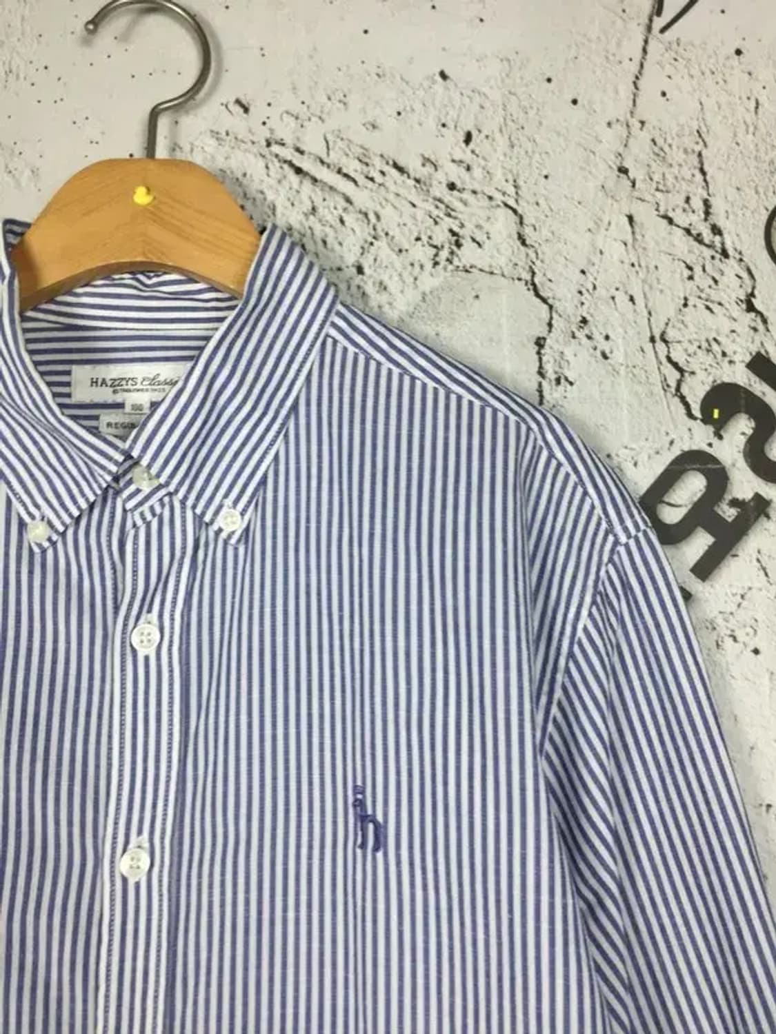 헤지스 클래식 레귤러핏 셔츠 블루 스트라이프 M 1100352 상품이미지4