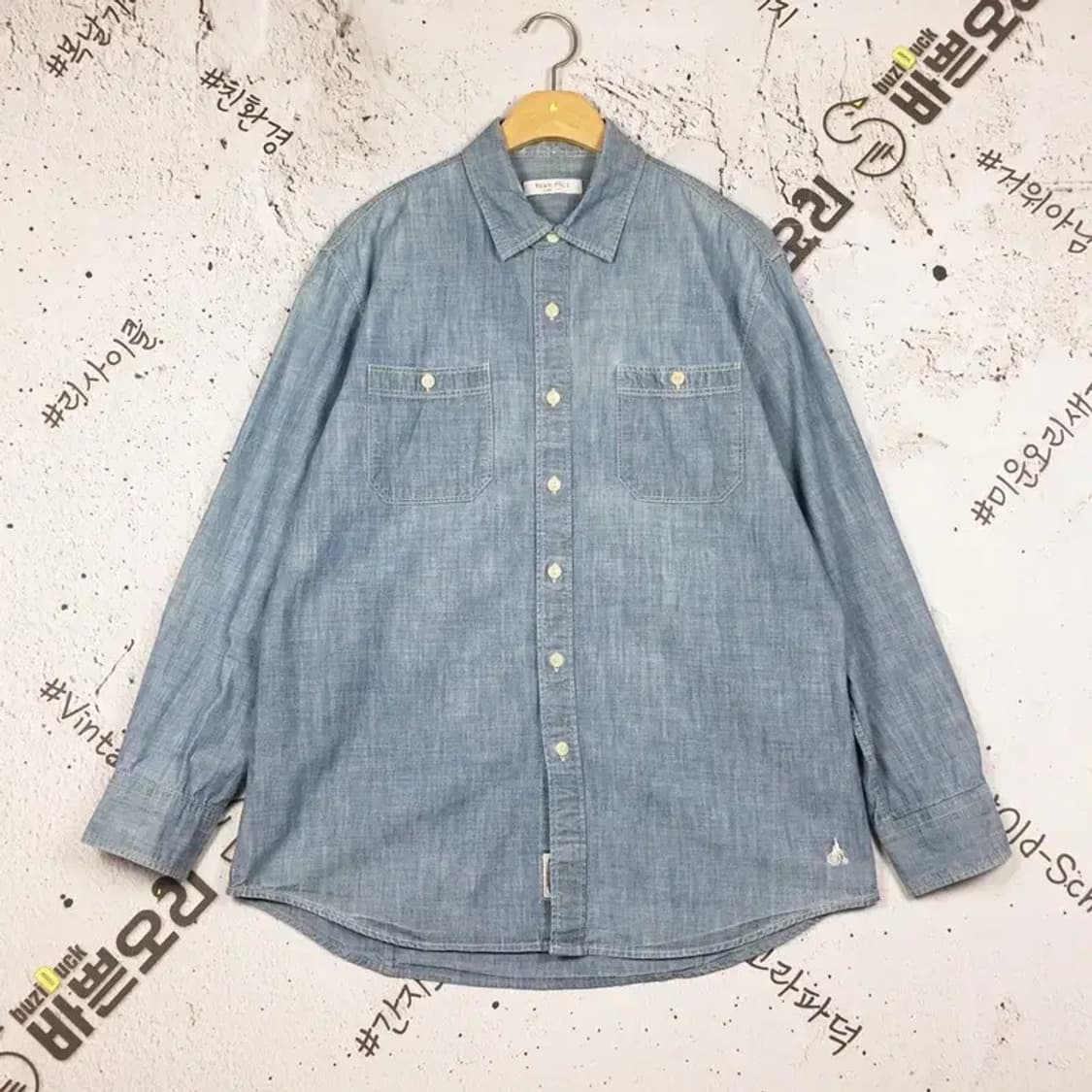 빈폴 슬림핏 데님 남방 셔츠 연청 110 1100353 상품이미지1