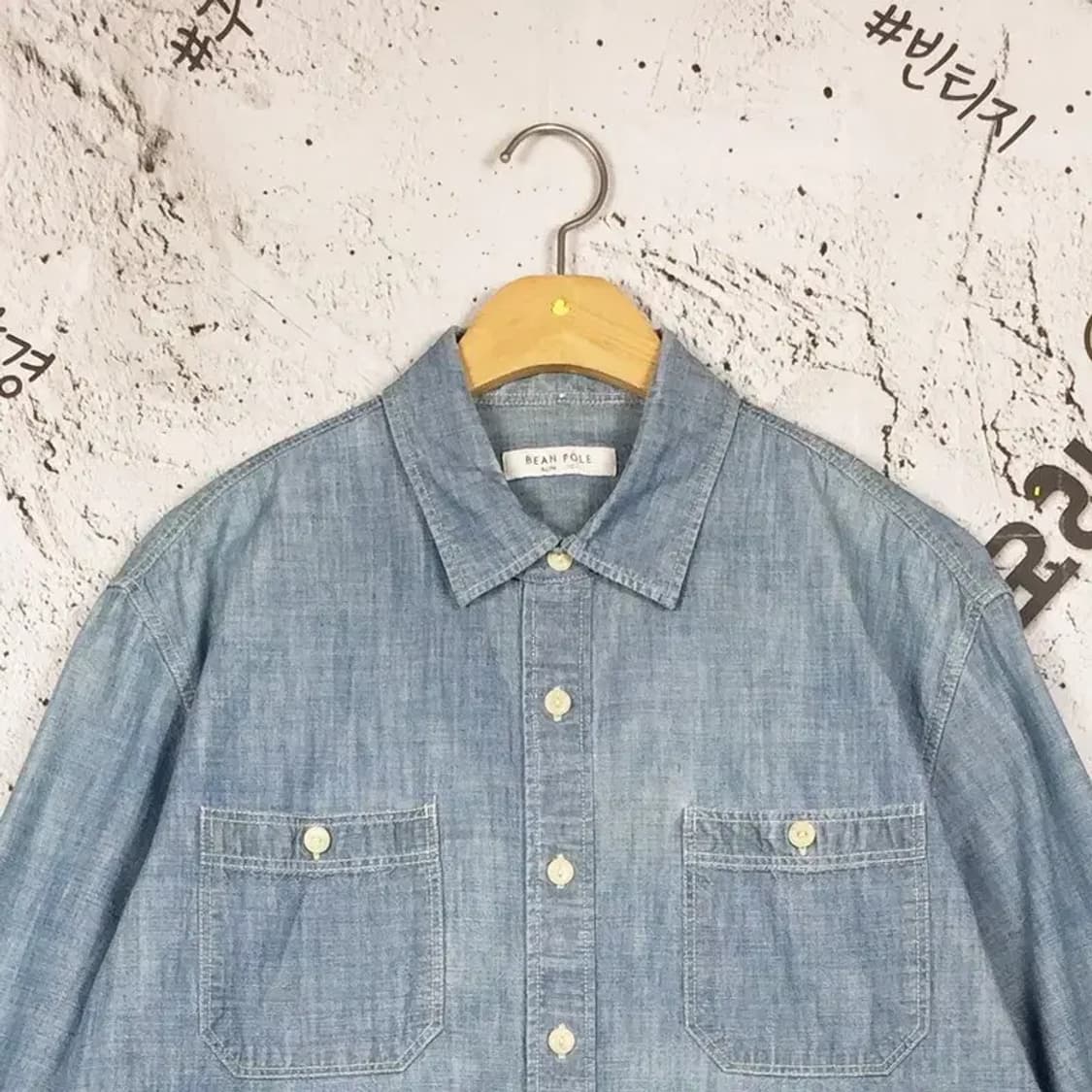 빈폴 슬림핏 데님 남방 셔츠 연청 110 1100353 상품이미지4