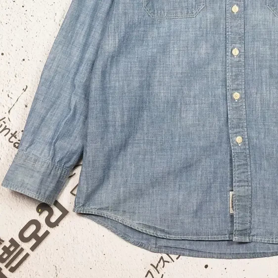 빈폴 슬림핏 데님 남방 셔츠 연청 110 1100353 상품이미지5