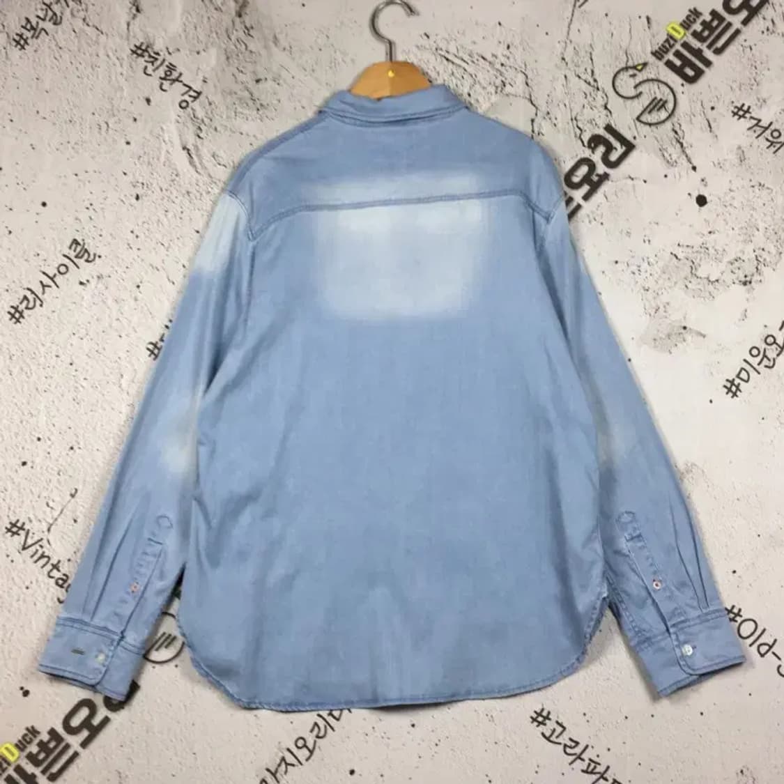 헤지스 데님 블라우스 남방 셔츠 연청 90 1100360 상품이미지2