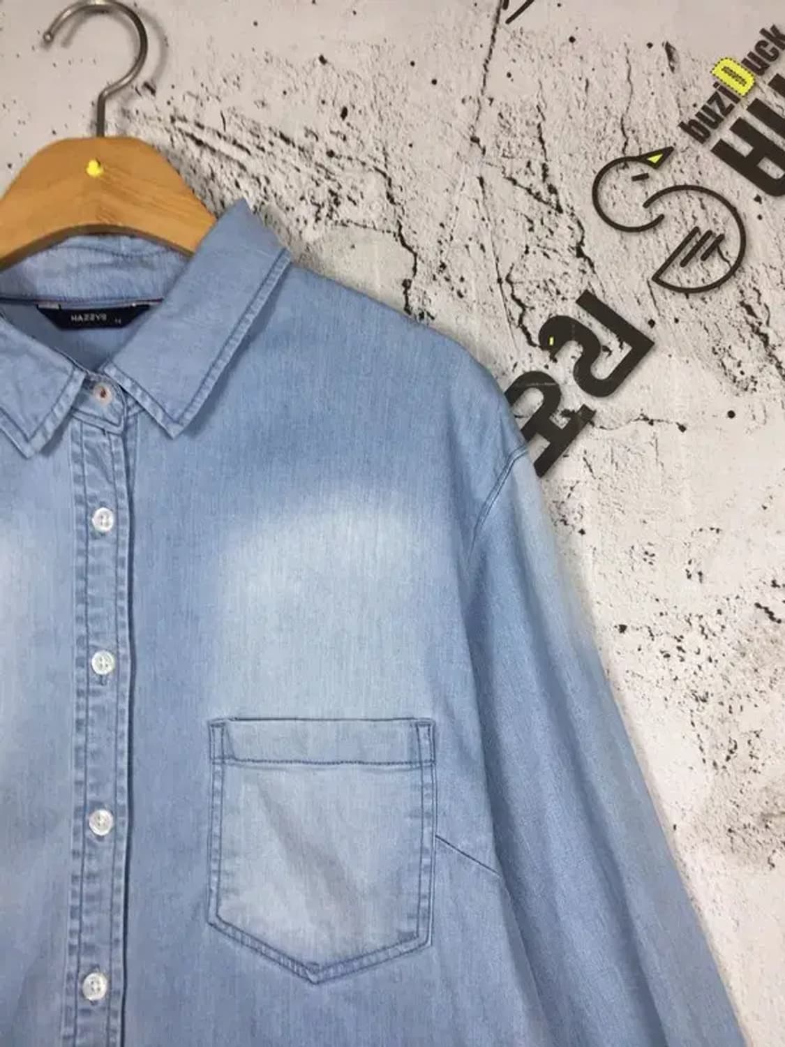 헤지스 데님 블라우스 남방 셔츠 연청 90 1100360 상품이미지4