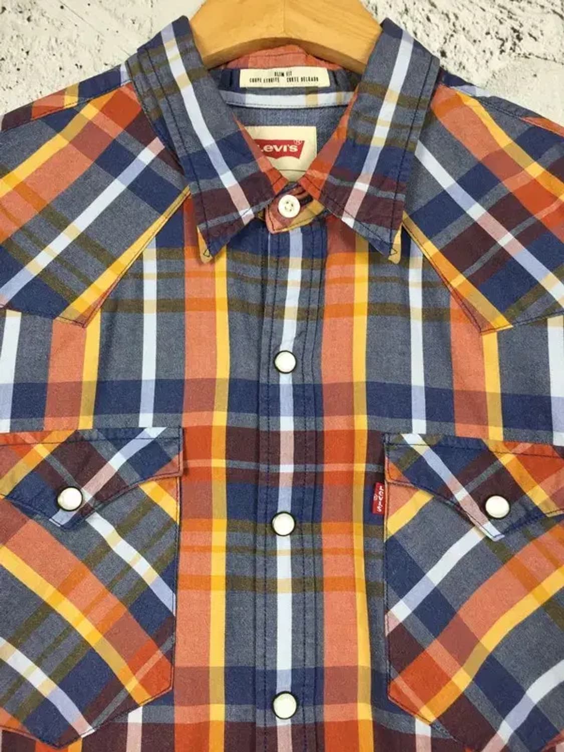 리바이스 슬림핏 남방 셔츠 다채색 타탄 M 1100357 상품이미지6