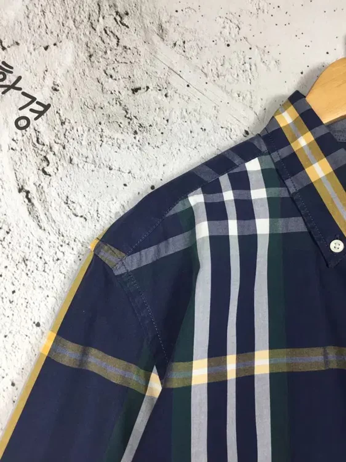 빈폴 슬림핏 로고 남방 셔츠 네이비 체크 L 1100362 상품이미지5