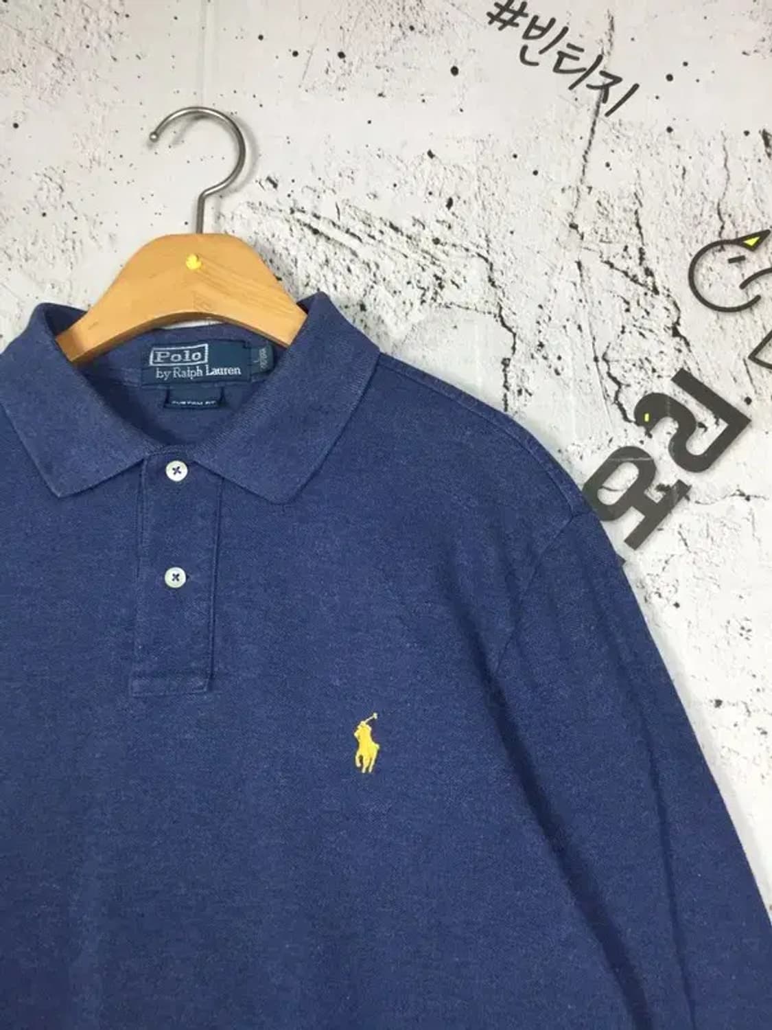 폴로랄프로렌 커스텀핏 긴팔 티 네이비 L 2100163 상품이미지4