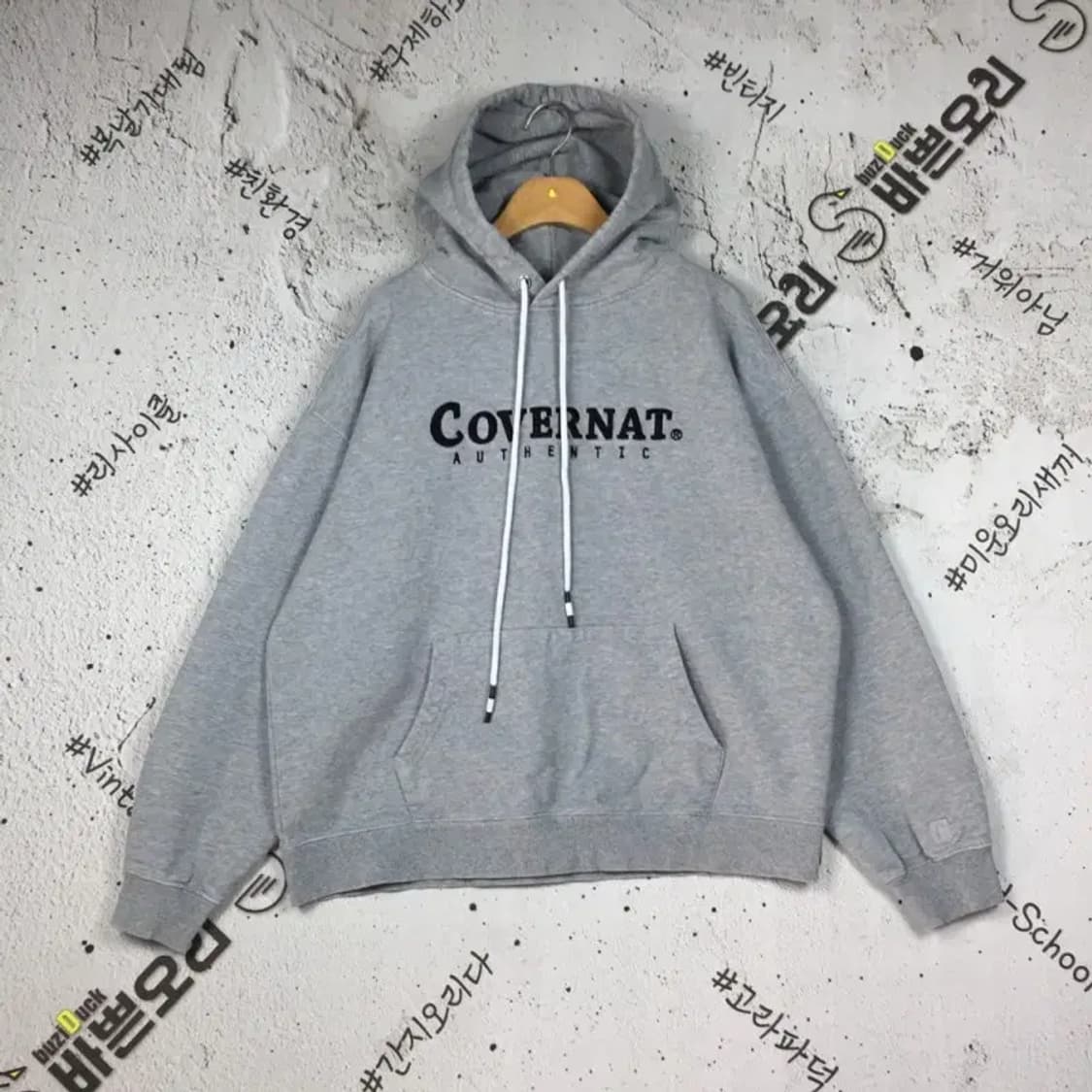 커버낫 캥거루포켓 후드티 멜란지 그레이 L 2300235 상품이미지1