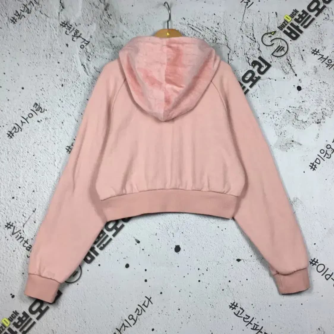 퓨마 여성 크롭 벨벳 후드티 라이트 핑크 S 2300238 상품이미지2