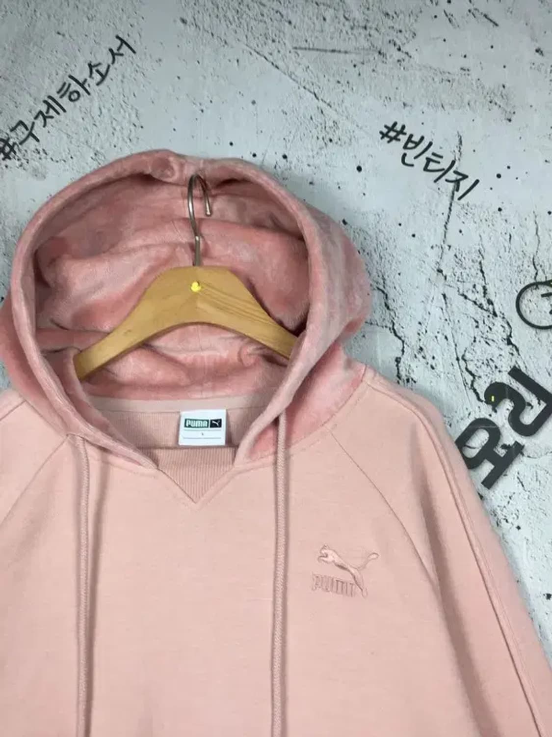 퓨마 여성 크롭 벨벳 후드티 라이트 핑크 S 2300238 상품이미지6