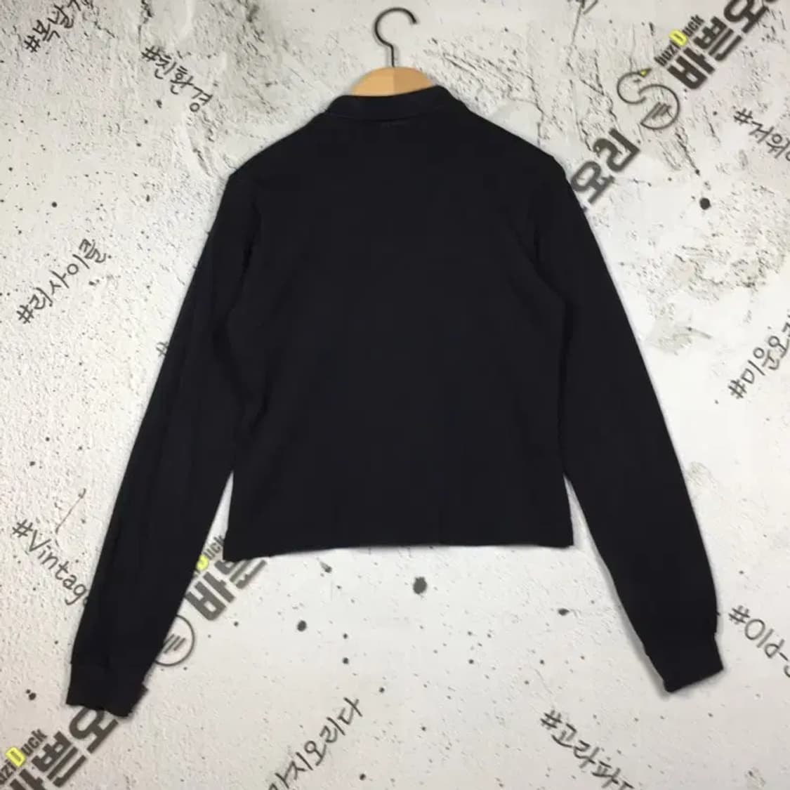 라코스테 클래식 여성 풀버튼 가디건 긴팔 티 블랙 100 2100164 상품이미지2