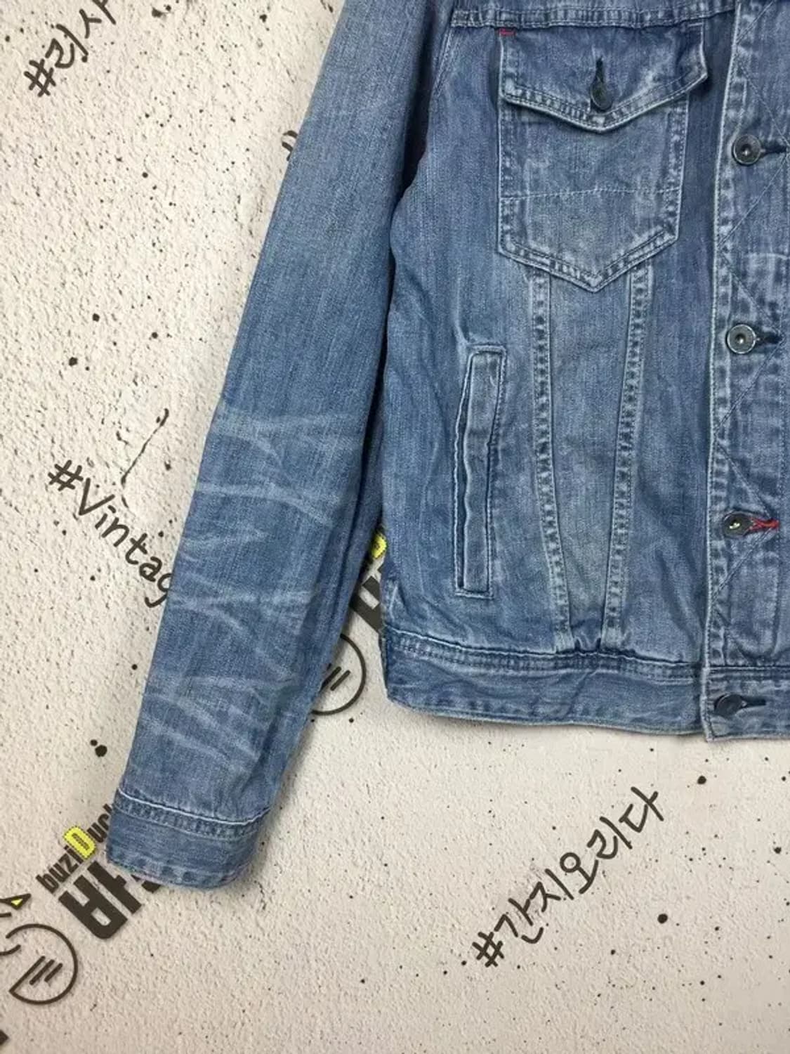 게스 블루 데님 트러커 청 자켓 M 3200086 상품이미지5