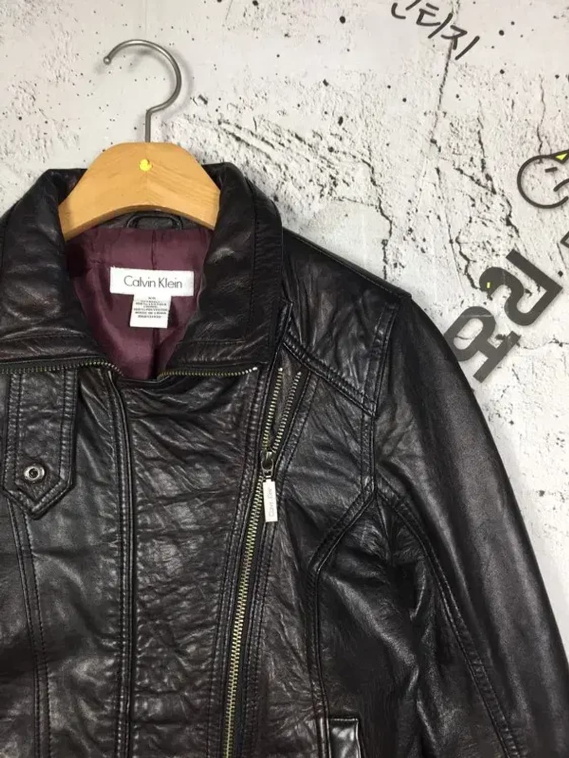 캘빈클라인 90's 여성 싱글 리얼레더 자켓 블랙 XS 3200085 상품이미지4