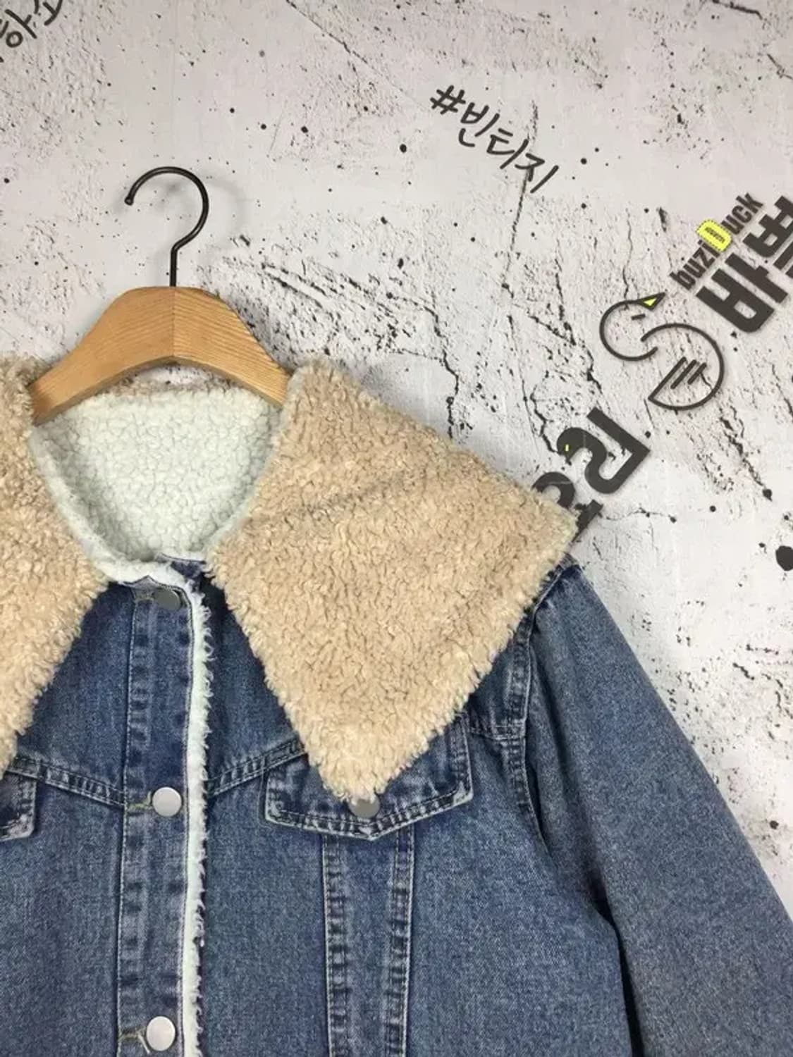 바쁜오리 여성 양털 데님 크롭 청자켓 네이비 L 3400156 상품이미지4