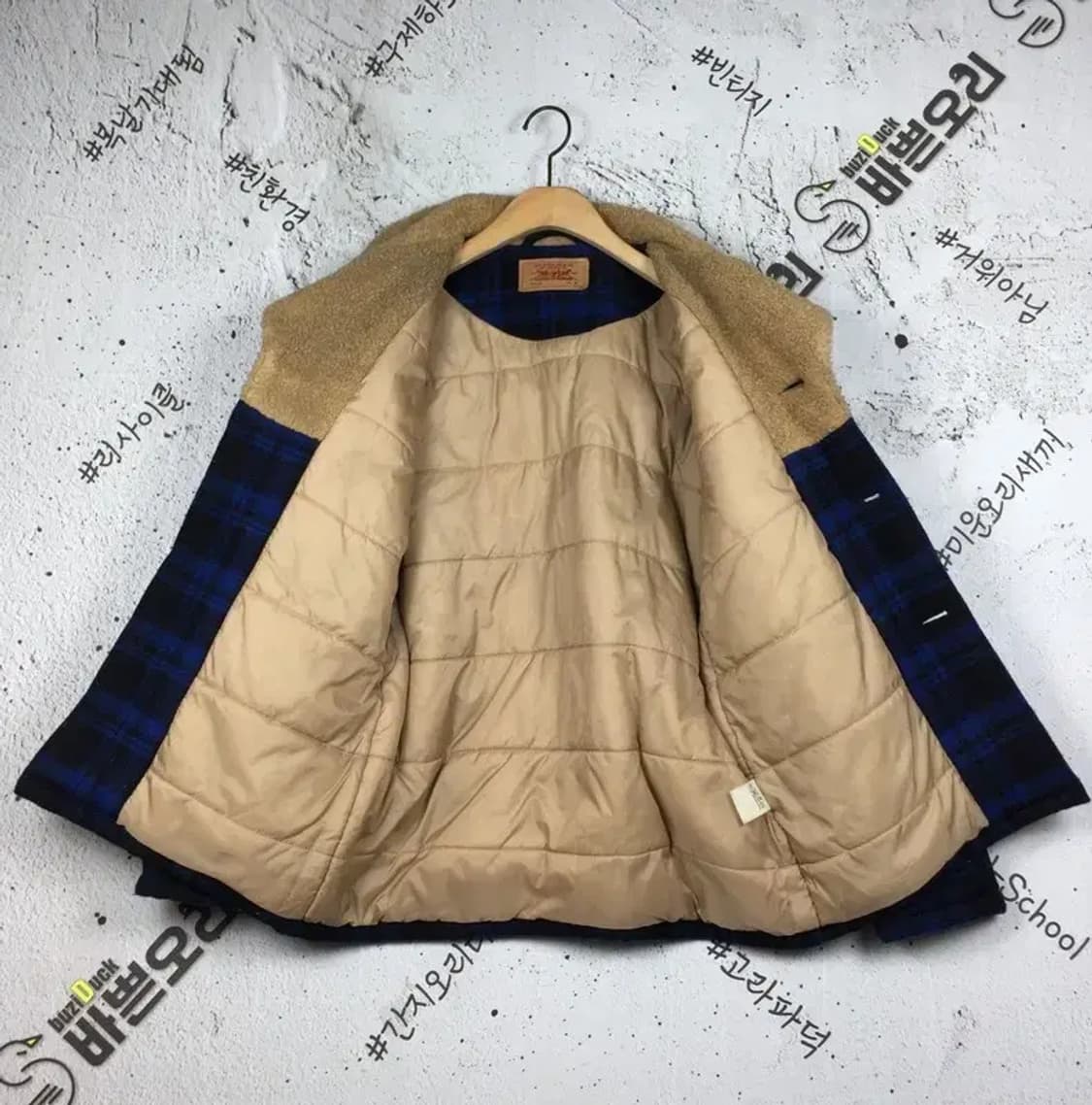 [JPN] 리바이스 타탄체크 양털 점퍼 자켓 네이비 M 3400157 상품이미지4