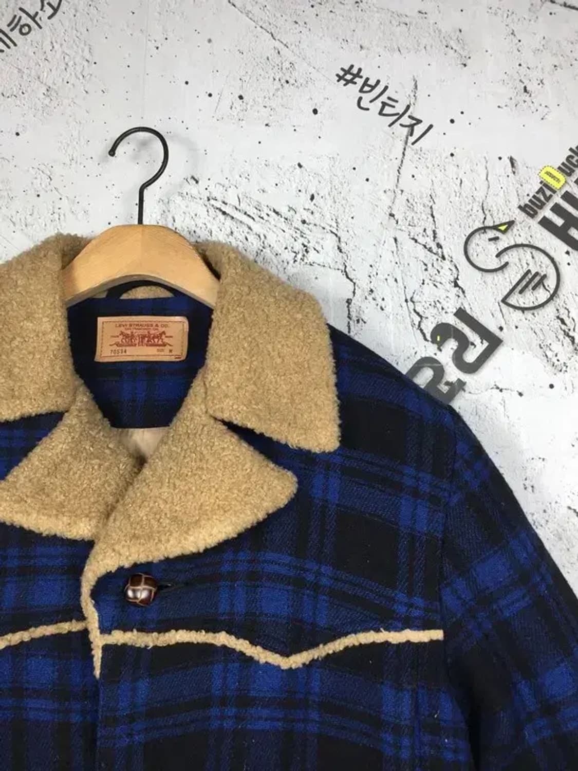 [JPN] 리바이스 타탄체크 양털 점퍼 자켓 네이비 M 3400157 상품이미지5