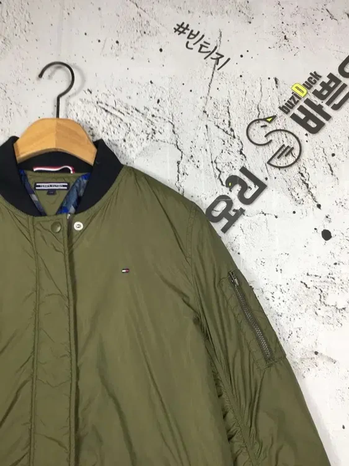 타미힐피거 여성 하프 블루종 점퍼 카키 176 3400168 상품이미지5