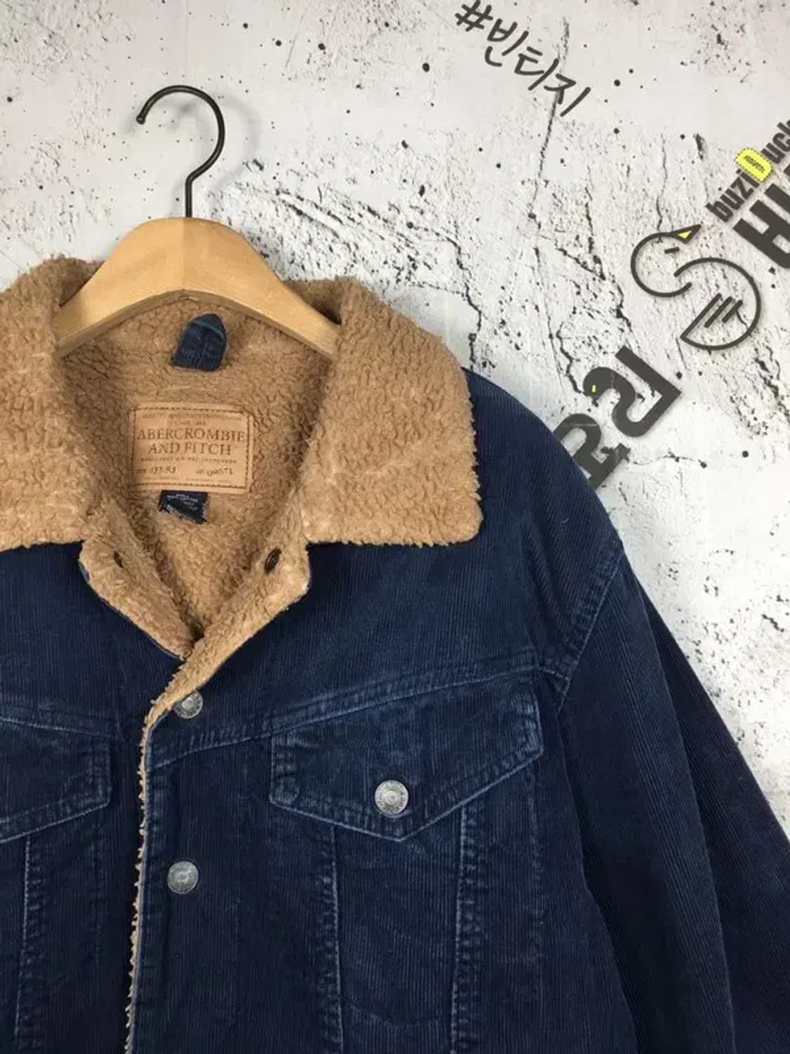 아베크롬비 데님 양털 골지 코듀로이 양털 자켓 네이비 L 3400179 상품이미지4