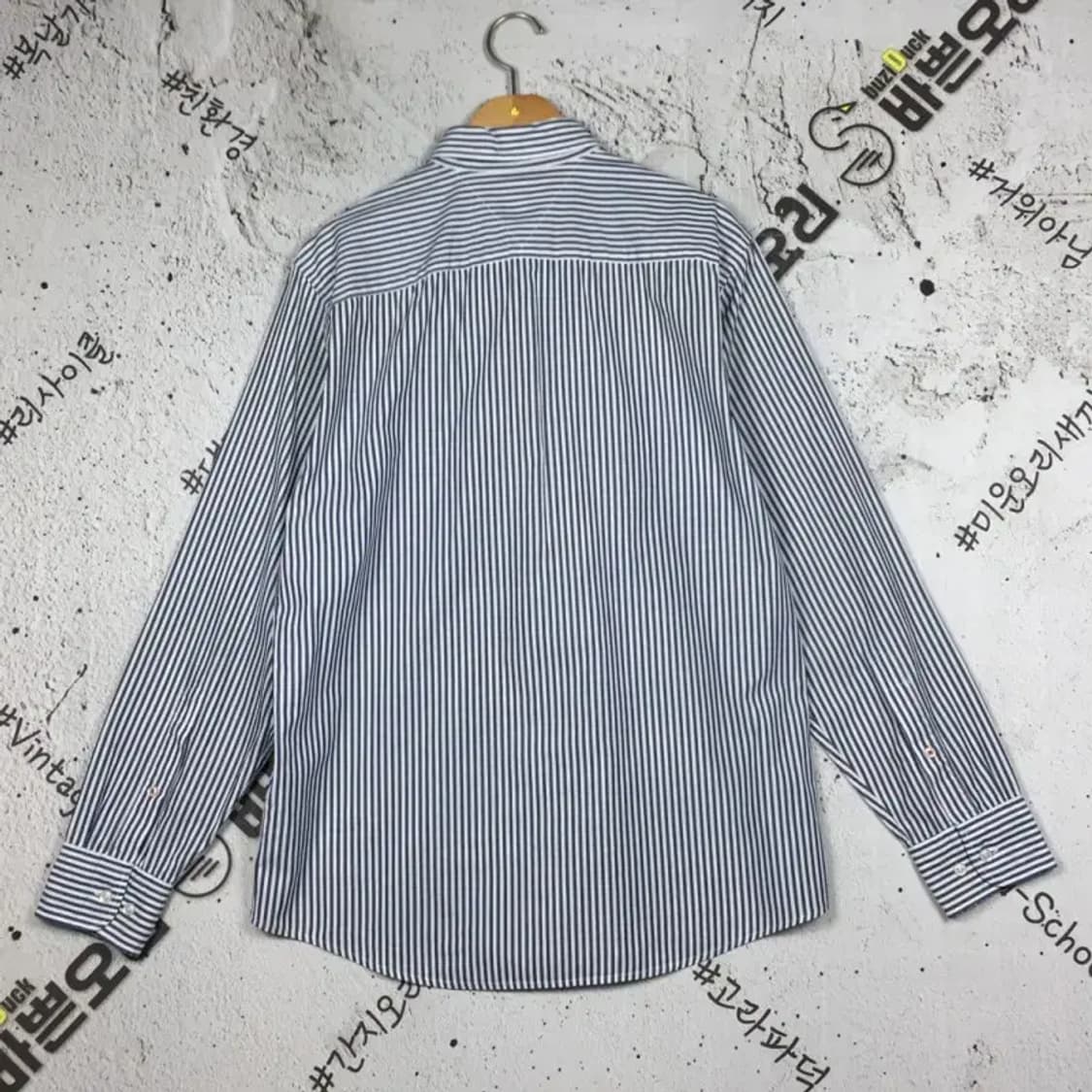 타미힐피거 긴팔 로고 셔츠 블루 스트라이프 M 1100363 상품이미지2