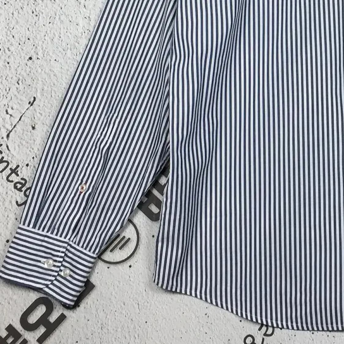 타미힐피거 긴팔 로고 셔츠 블루 스트라이프 M 1100363 상품이미지4