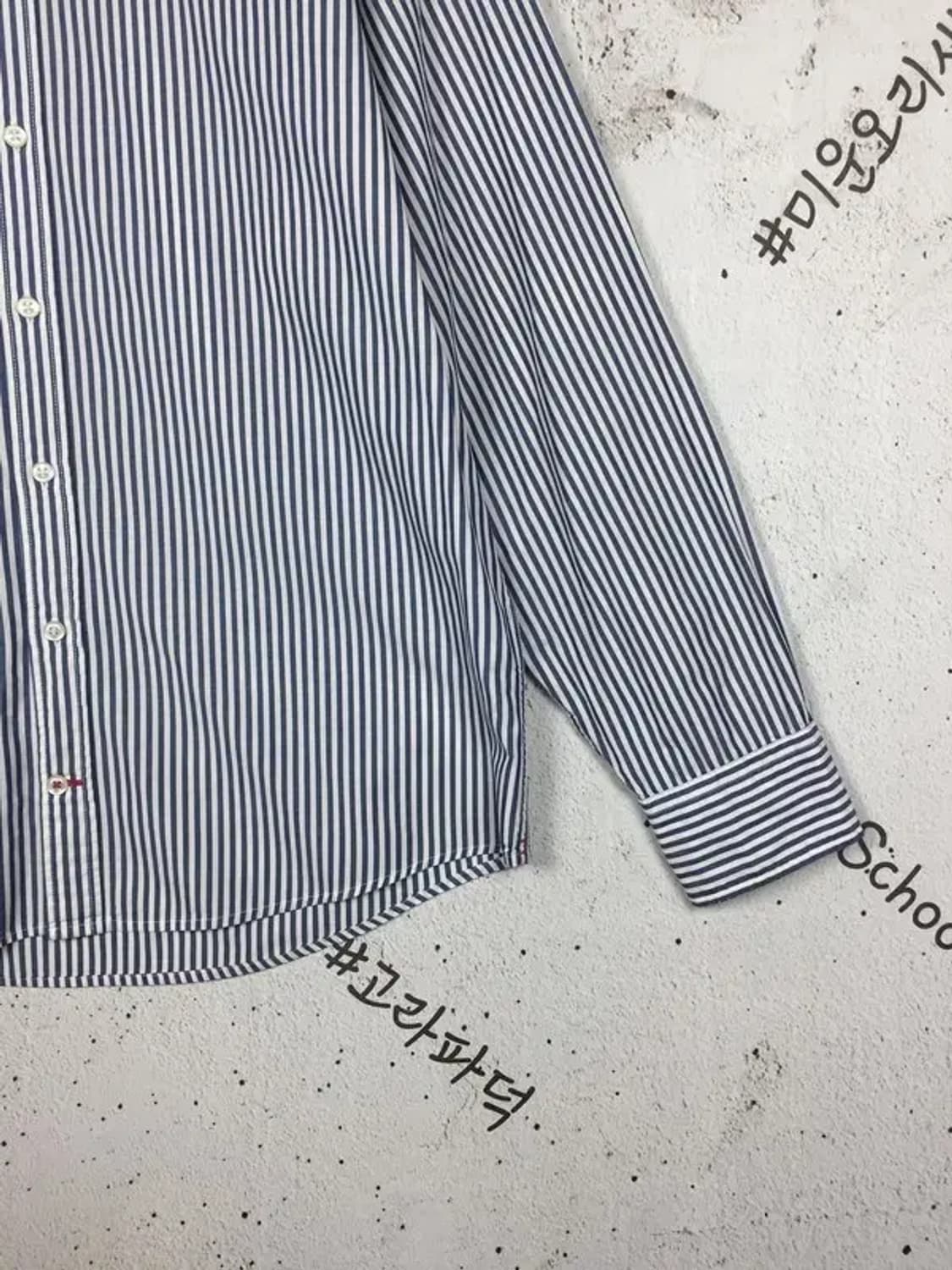타미힐피거 긴팔 로고 셔츠 블루 스트라이프 M 1100363 상품이미지7