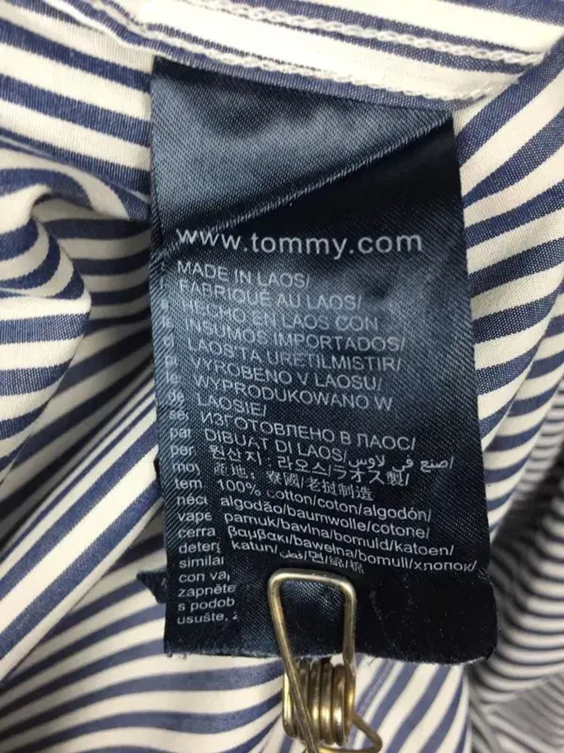 타미힐피거 긴팔 로고 셔츠 블루 스트라이프 M 1100363 상품이미지9