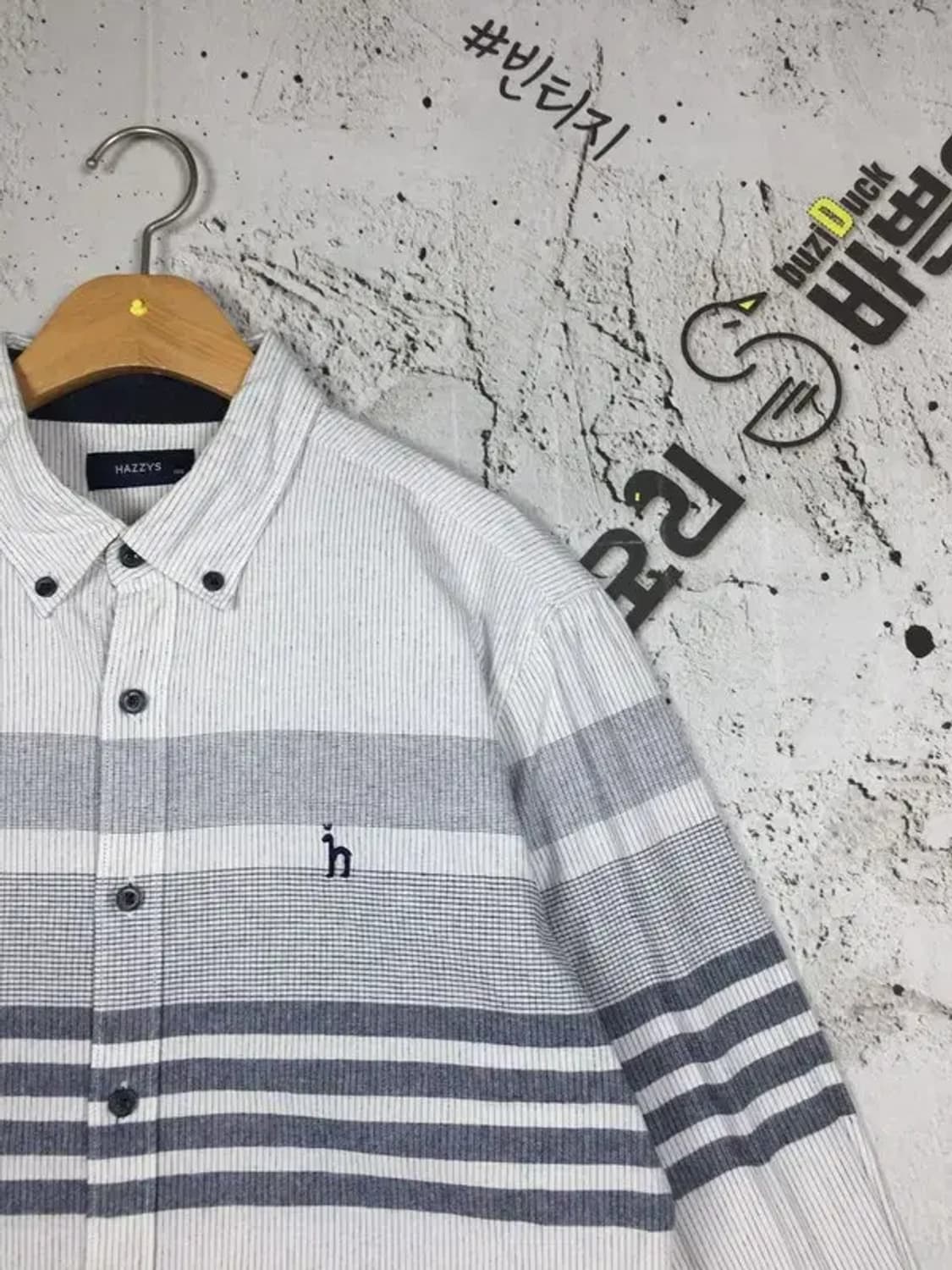 헤지스 긴팔 셔츠 화이트 스트라이프 105 1100366 상품이미지4