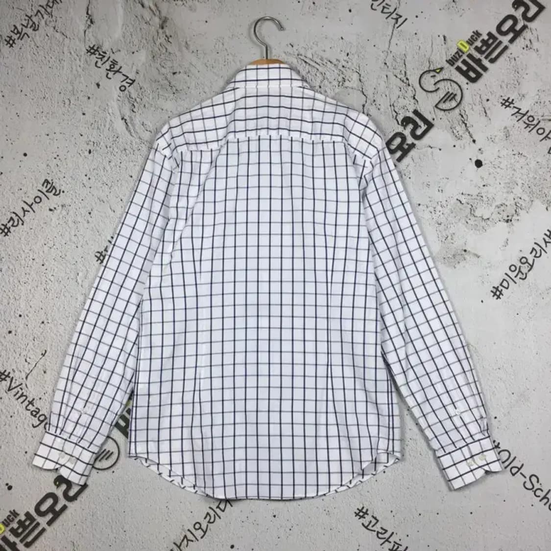 헤지스 긴팔 셔츠 화이트 그래프체크 95 1100367 상품이미지2