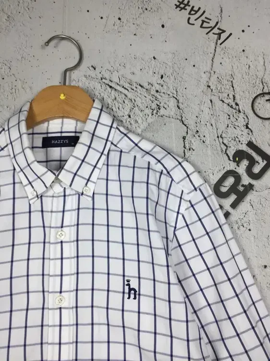 헤지스 긴팔 셔츠 화이트 그래프체크 95 1100367 상품이미지4