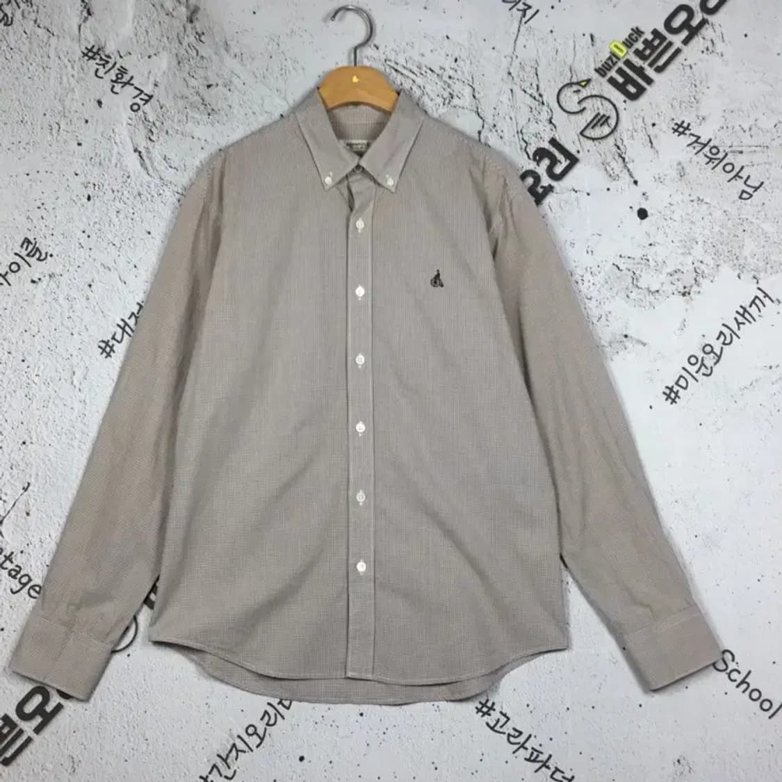 빈폴 긴팔 셔츠 브라운 깅엄체크 L 1100370 상품이미지1