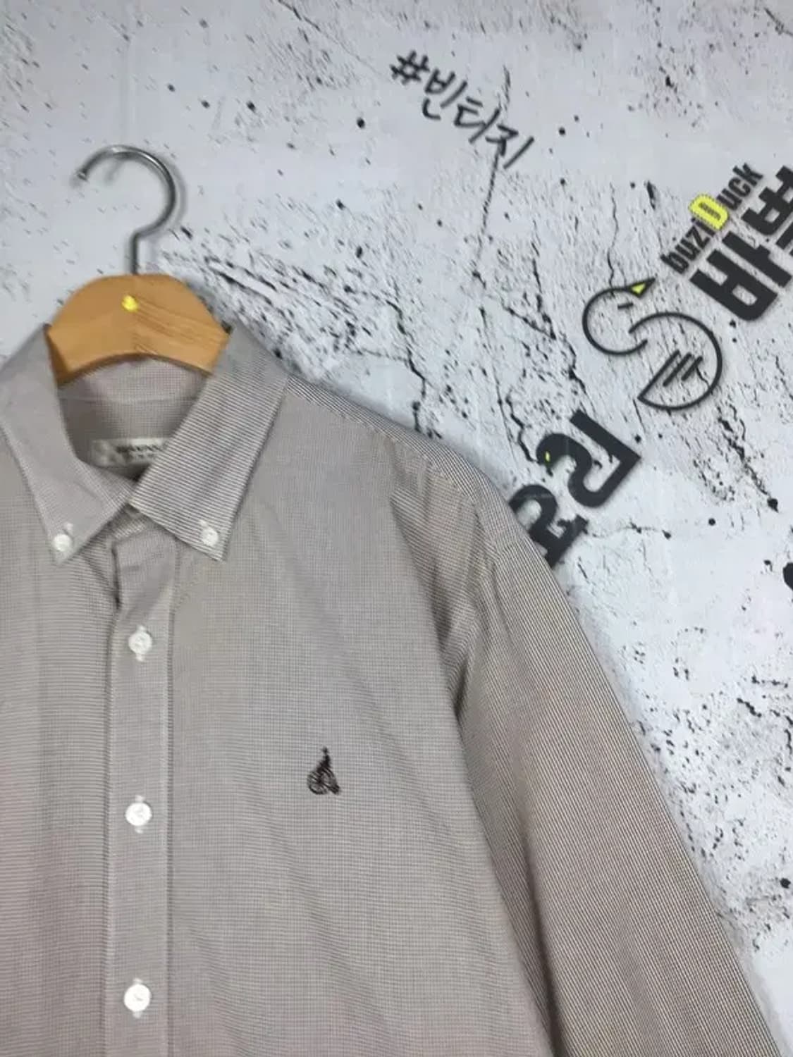 빈폴 긴팔 셔츠 브라운 깅엄체크 L 1100370 상품이미지4