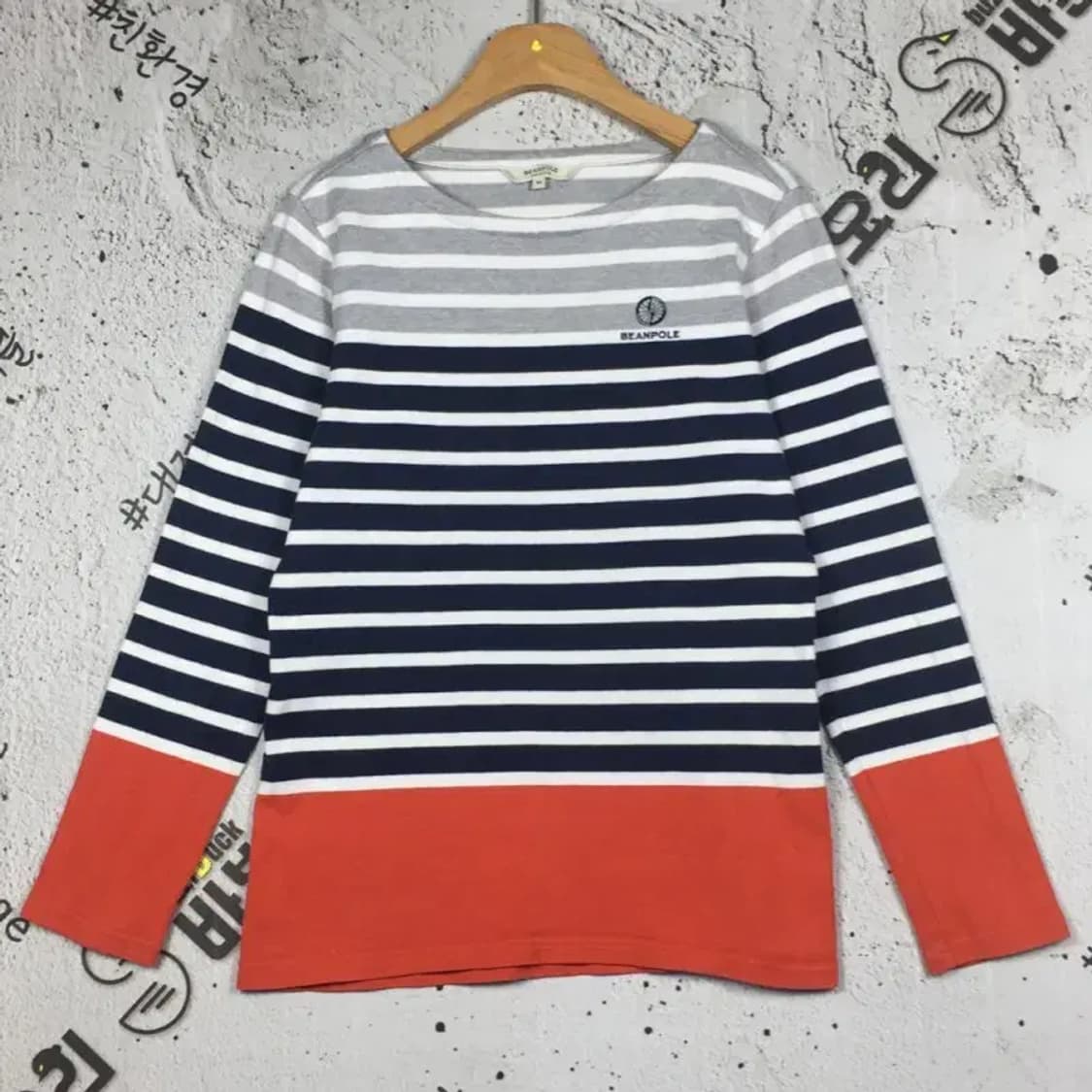 빈폴 여성 보트넥 긴팔 티 네이비 스트라이프 95 2100166 상품이미지1