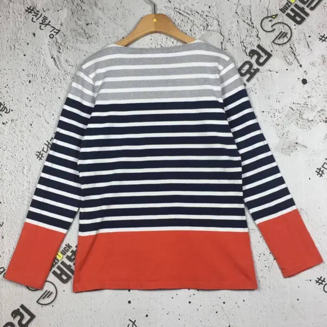 빈폴 여성 보트넥 긴팔 티 네이비 스트라이프 95 2100166 상품이미지2