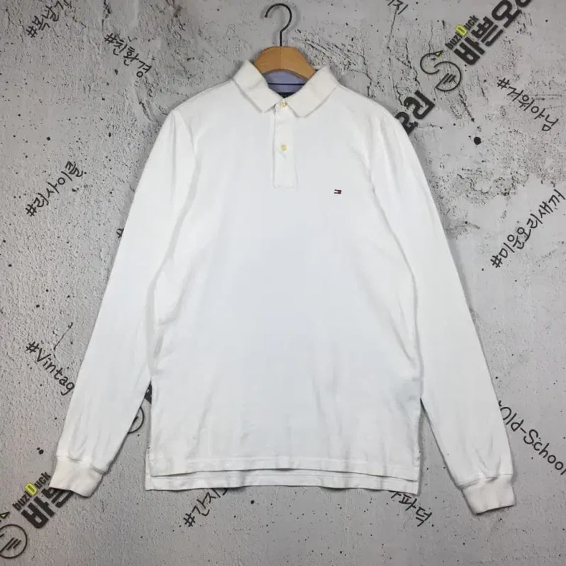타미힐피거 커스텀핏 긴팔 카라 티셔츠 화이트 S 2100170 상품이미지1