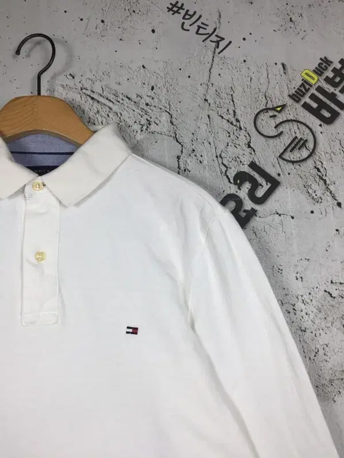 타미힐피거 커스텀핏 긴팔 카라 티셔츠 화이트 S 2100170 상품이미지4