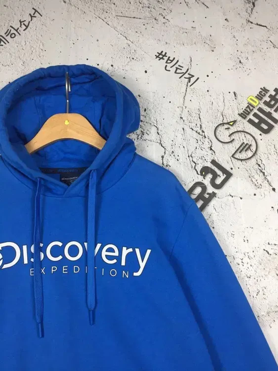 디스커버리 빅로고 후드티 블루 95 2300241 상품이미지4
