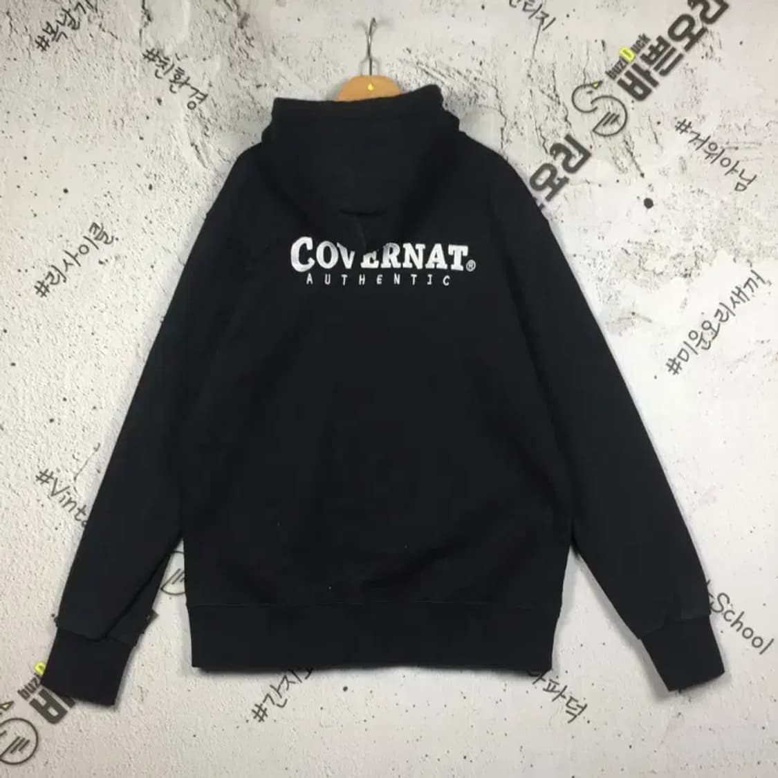 커버낫 투웨이 어센틱 로고 후드 집업 블랙 L 2300246 상품이미지2