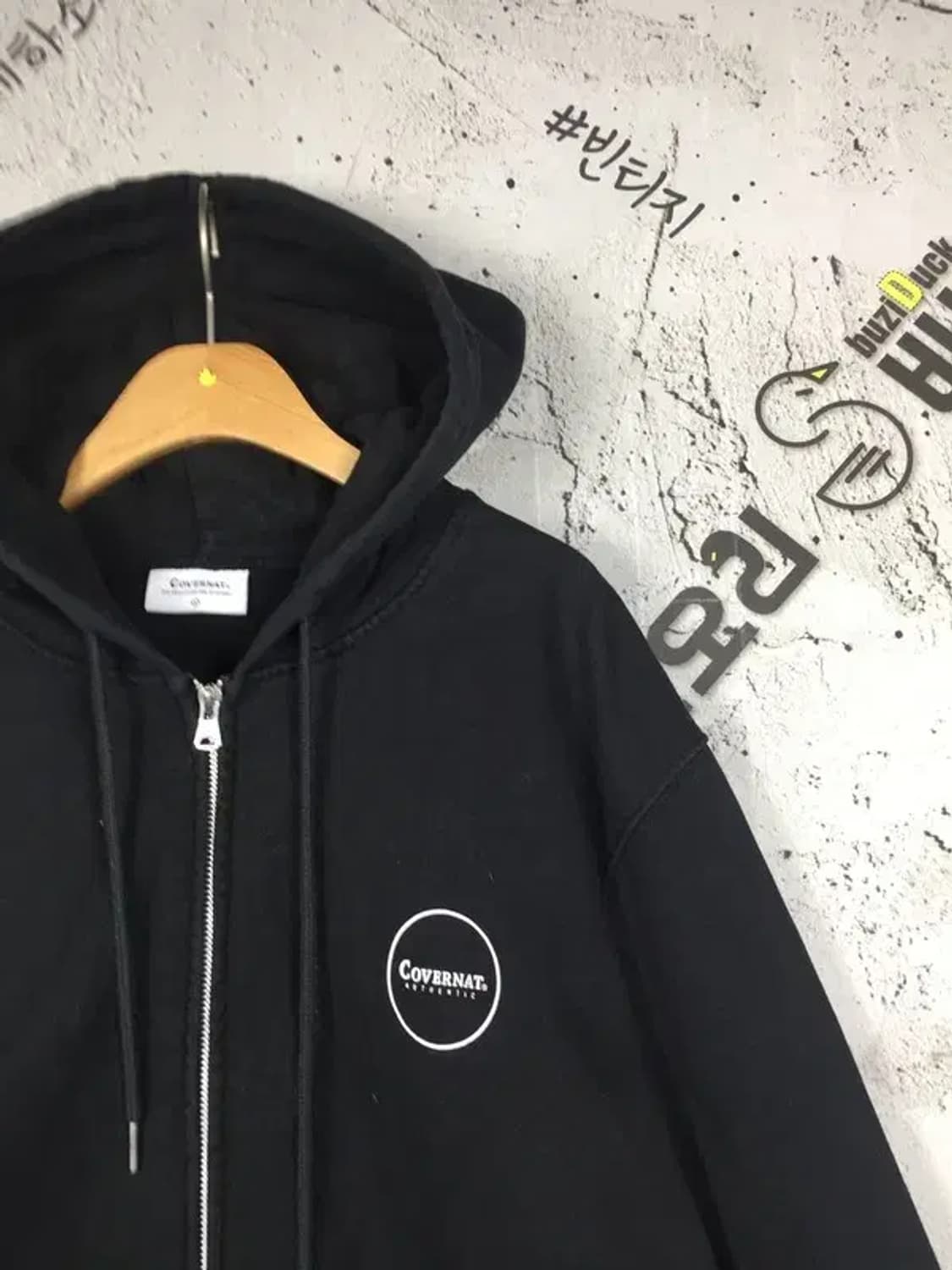 커버낫 투웨이 어센틱 로고 후드 집업 블랙 L 2300246 상품이미지6