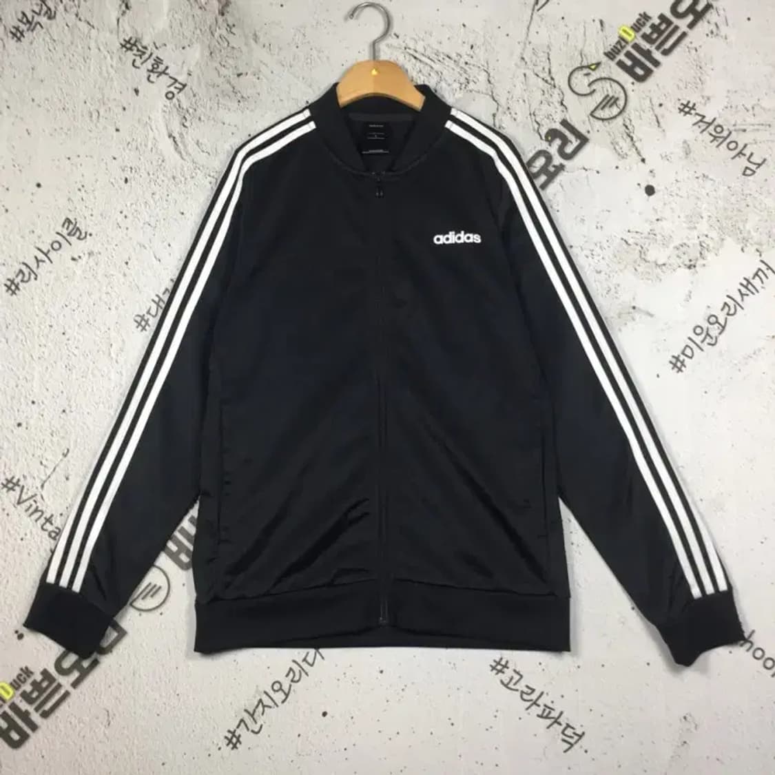 아디다스 3S 블루종 져지 자켓 블랙 검흰 L 3100259 상품이미지1