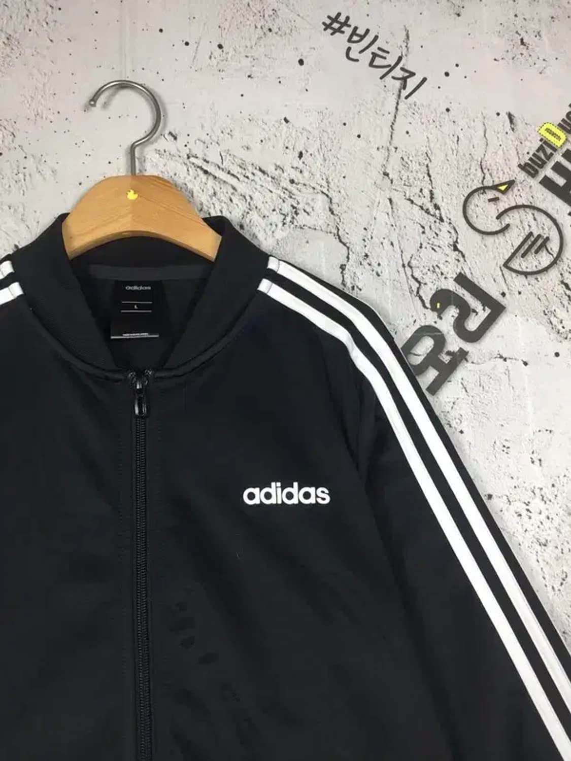 아디다스 3S 블루종 져지 자켓 블랙 검흰 L 3100259 상품이미지4