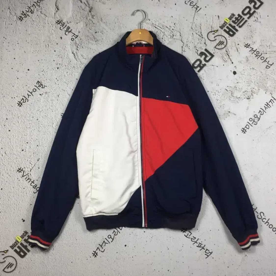 타미힐피거 배색 바람막이 자켓 네이비 L 3800200 상품이미지1
